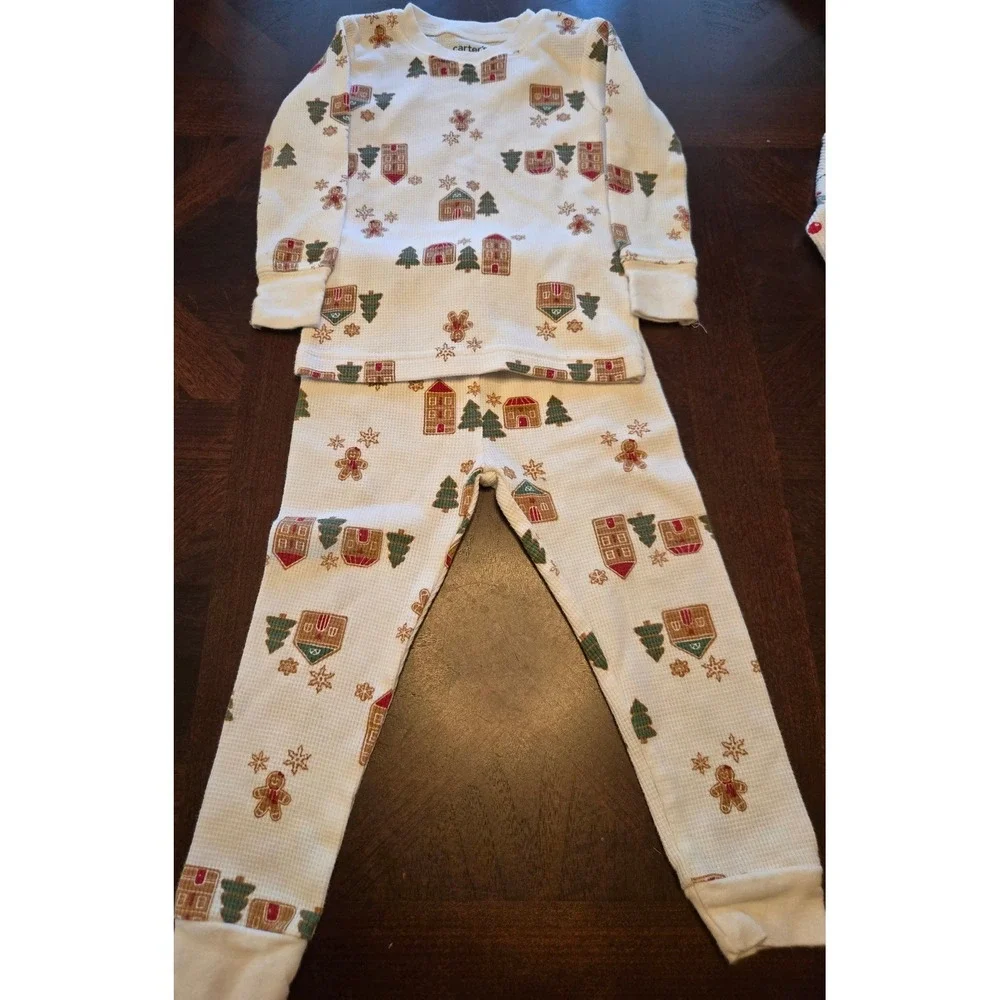 Carters Child of Mine 18M Christmas Pajamas Thermal Waffle Knit 3 Sets 6pc Lot